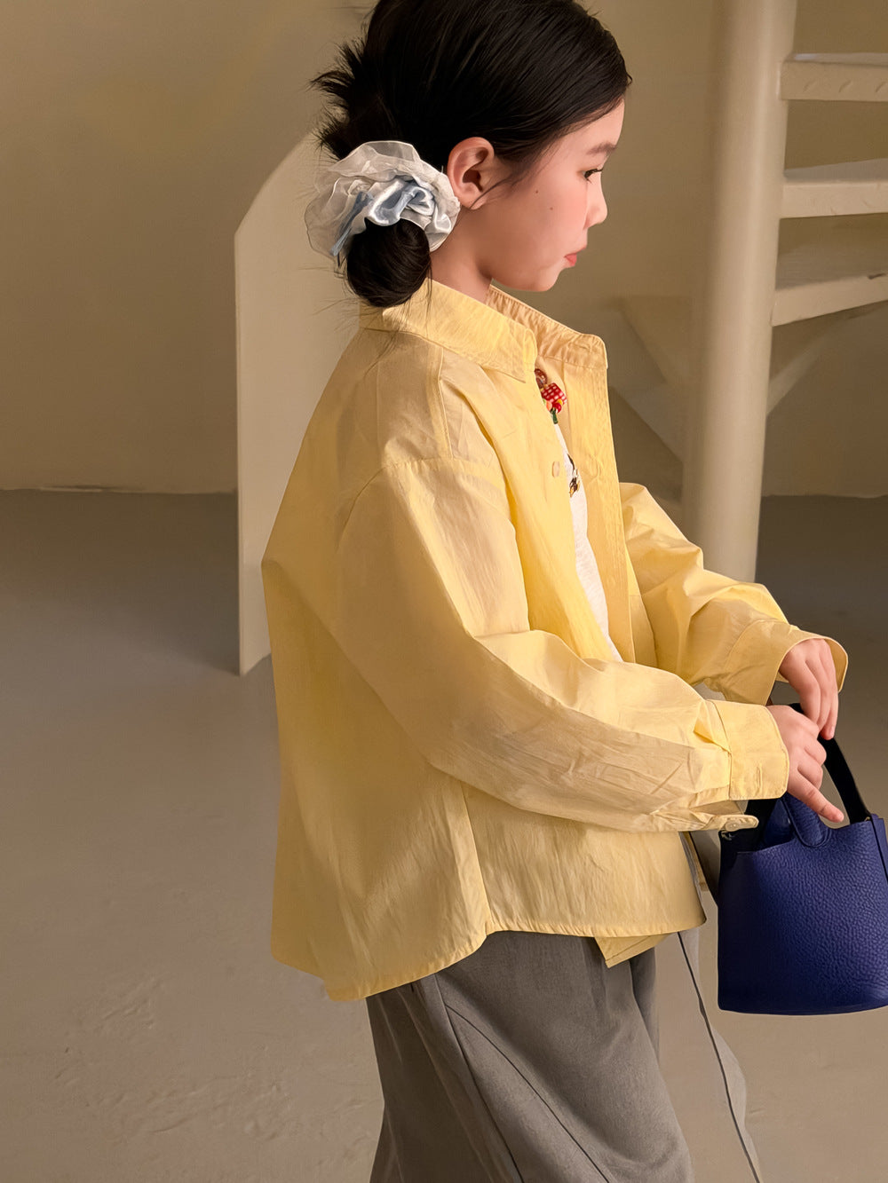 Crinkle Cotton Long Sleeve Shirt [mh0012512]