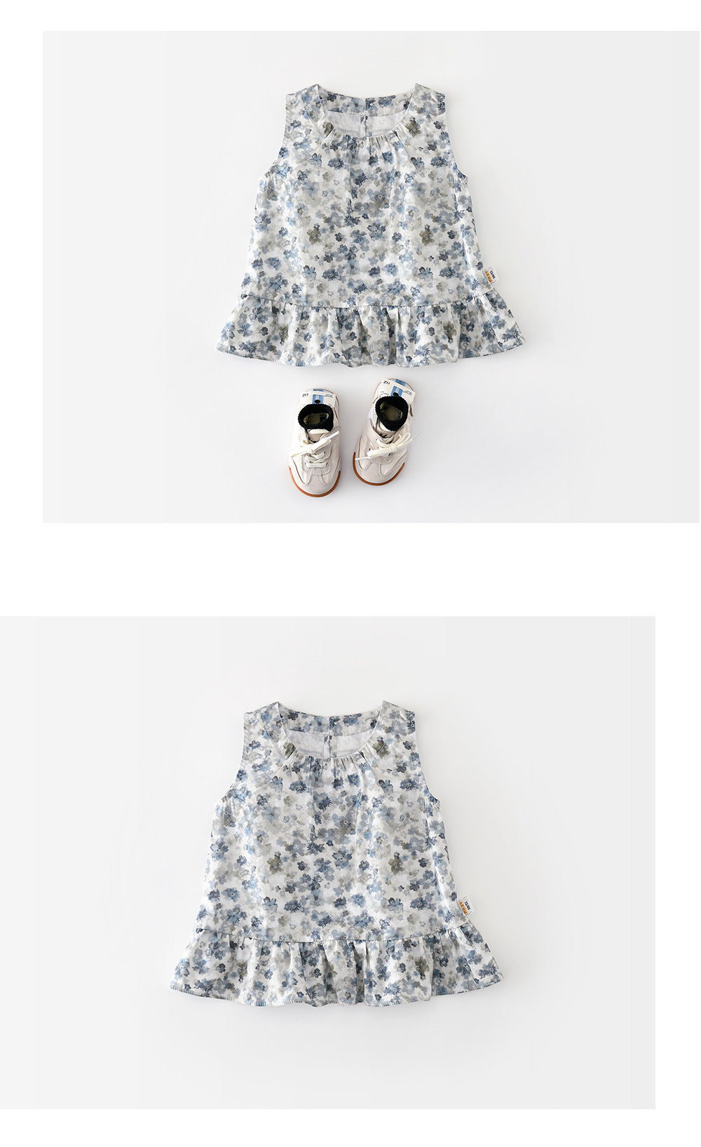 Vintage Floral Top フラワー ノースリーブチュニック【mh0012851】