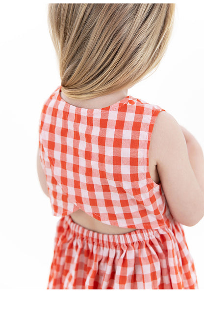 Gingham Plaid Vest Dress チェック ノースリーブワンピース【mh0013212】