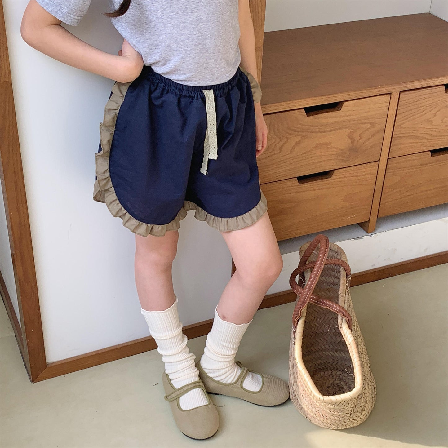 Flower Print Ruffle Cotton Shorts 花柄 コットン ショートパンツ【mh0012655】