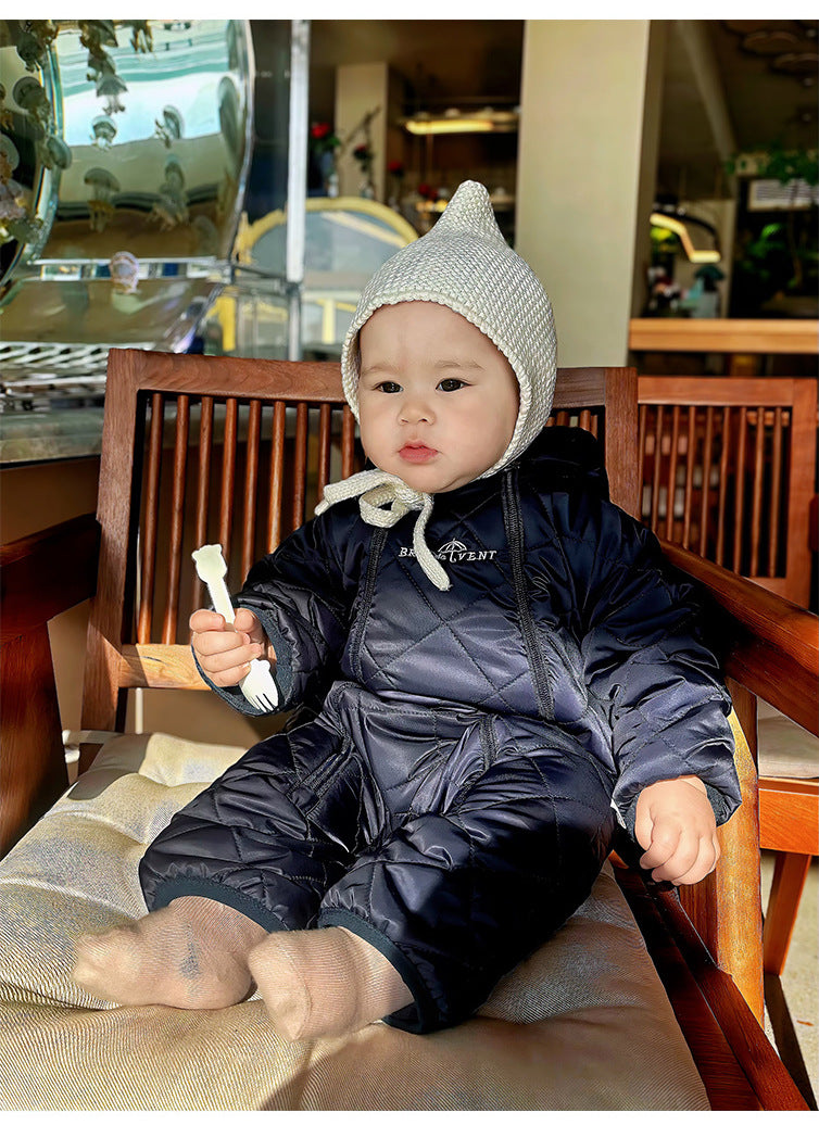 アウタージャンプスーツ 中綿 厚手 フード付 キルティング スキーウェア【mh0011696】