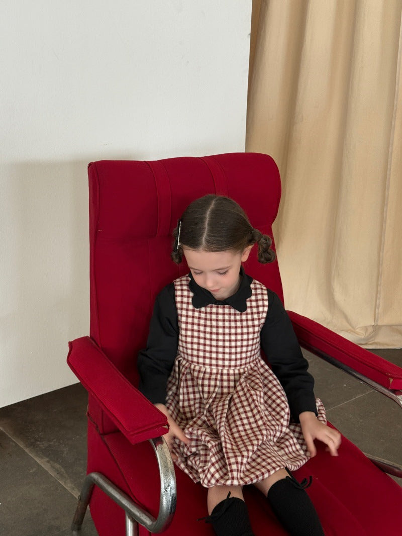 Kids' Plaid Pleated Sleeveless Jumper Dress