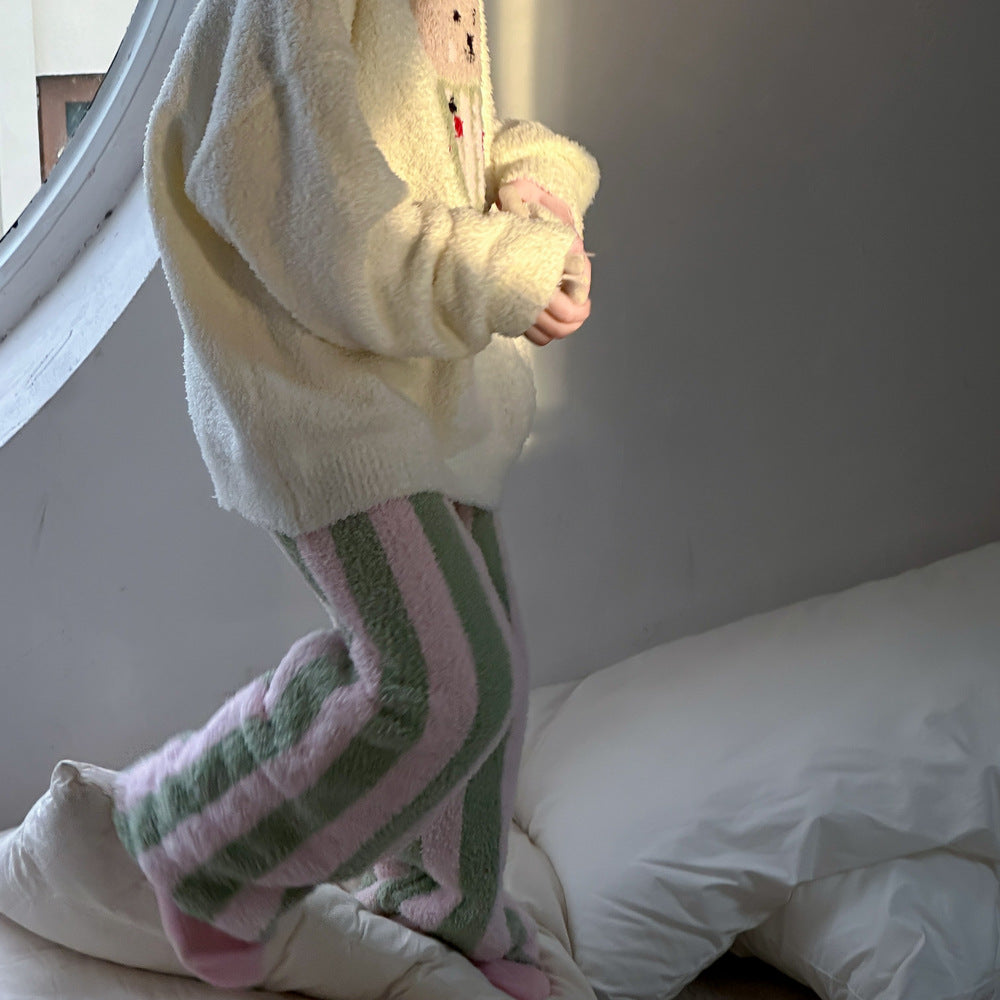 長袖パジャマセット もこもこ ベアくま ルームウェア【mh0011651】