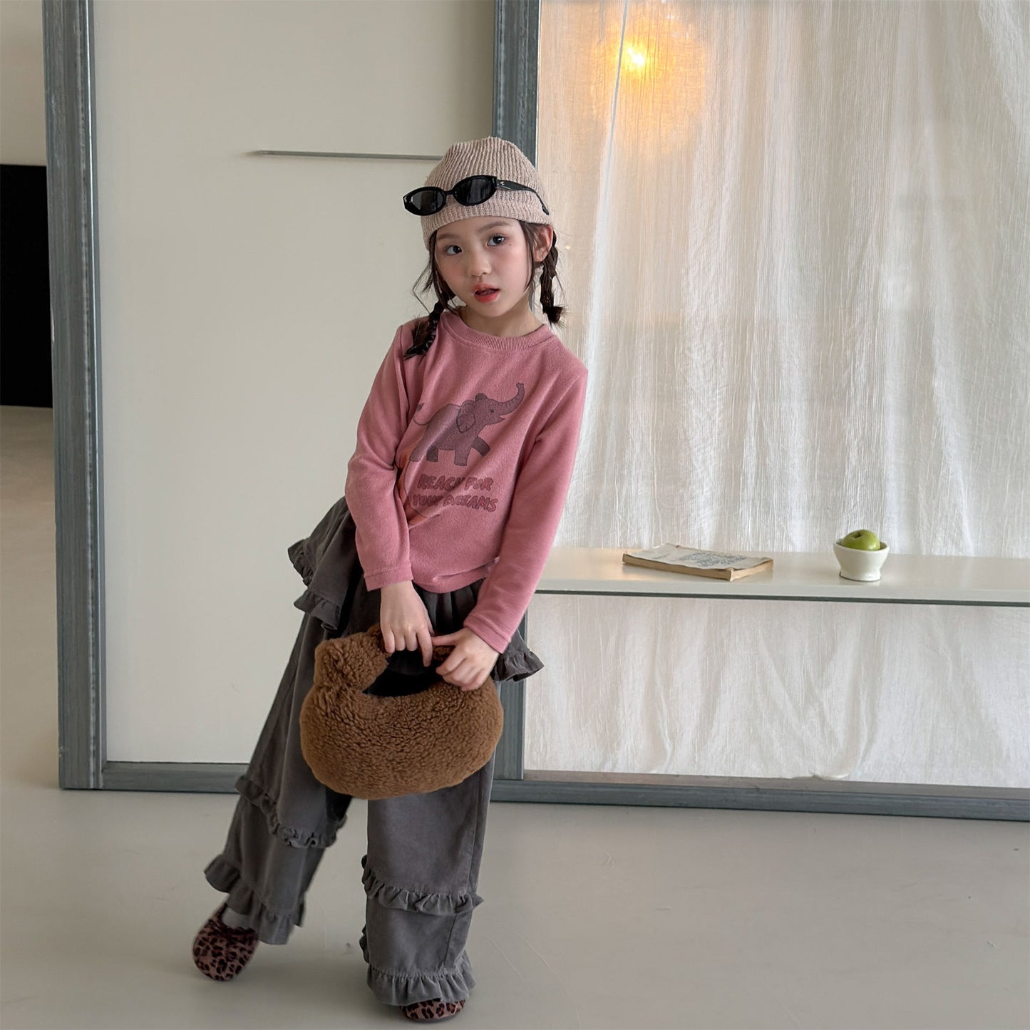 Kids Elephant Print Long Sleeve T-shirt [mh0014054]