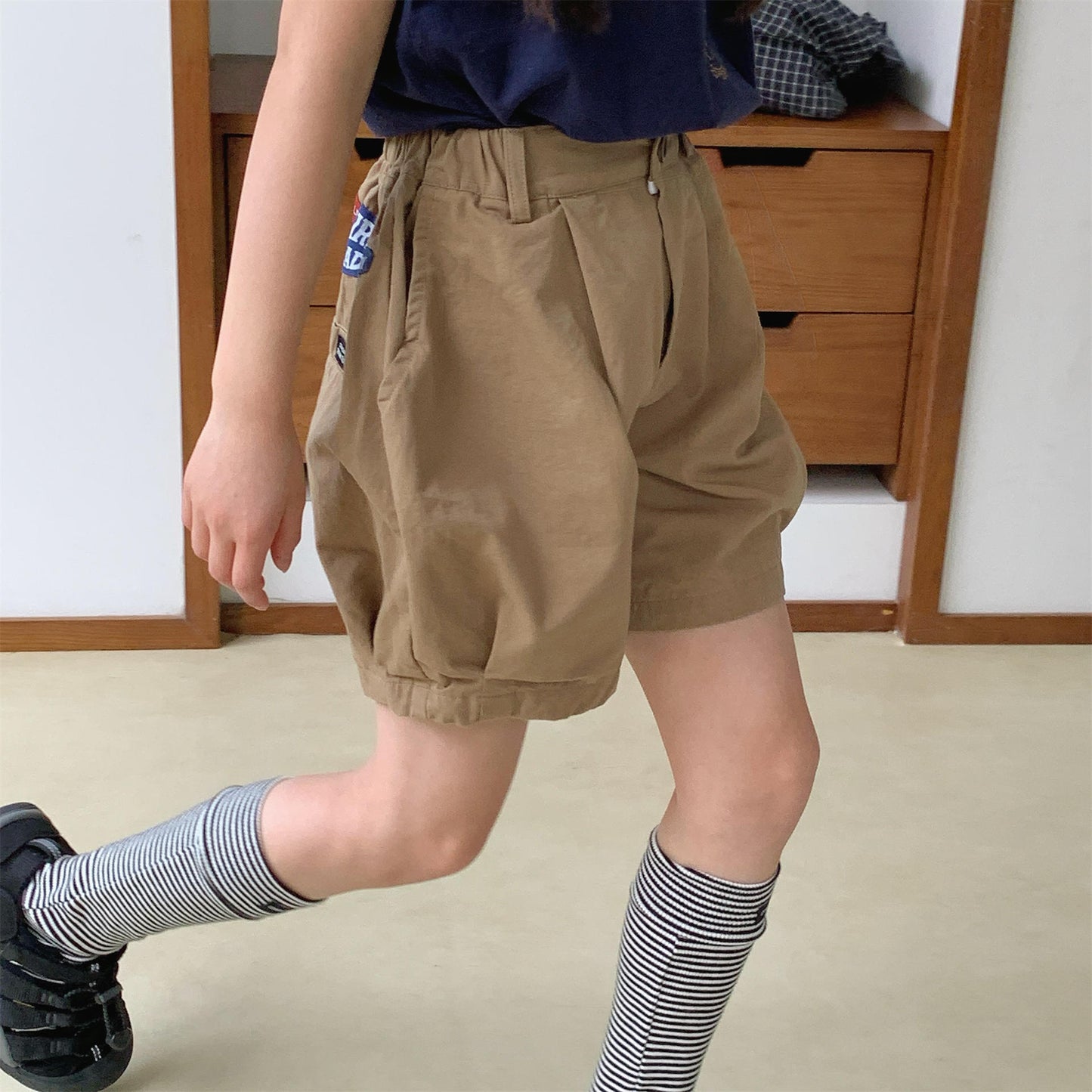 Pennant Patch Graphic Cotton Shorts ワッペン ショートパンツ【mh0012650】