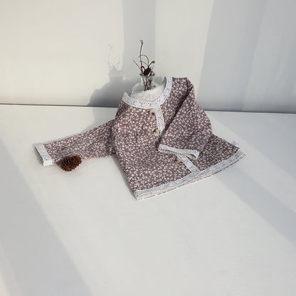 Floral Print Lace Trim Cardigan 花柄 レーストリム カーディガン【mh0012631】