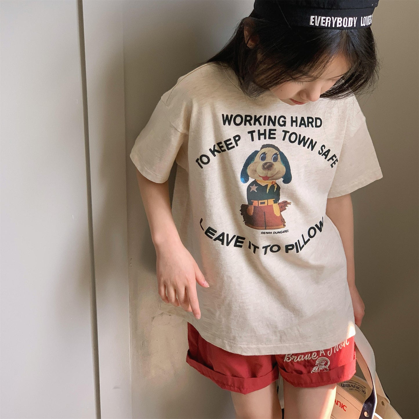 Dog Print Graphic T-shirt ドッグプリント 半袖Tシャツ【mh0013221】
