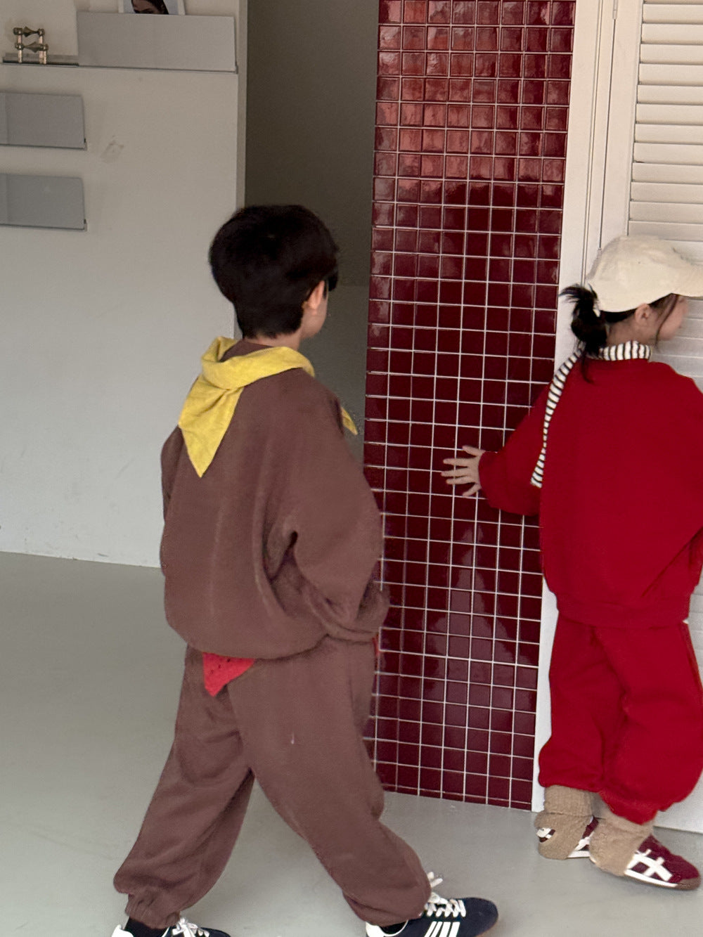 セットアップ キッズ 裏起毛 ロゴ 厚手 スウェット カジュアル ルーズフィット【mh0011670】