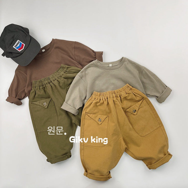 キッズ フラップポケット ルーズ ロングパンツ【mh0014599】