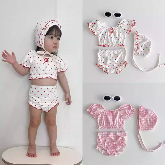 Girly Polka Dot Swimsuit セパレート水着【mh0012930】