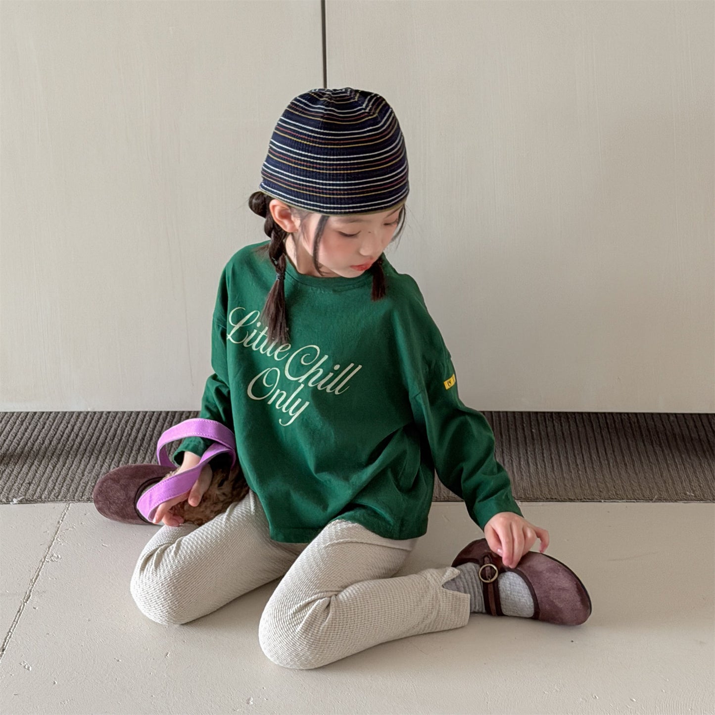 Kids' High-Waist Back Pocket Leggings Pants [mh0014051]