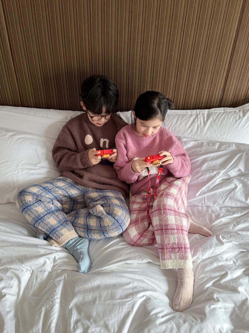 パジャマ キッズ モコモコ 裏起毛 厚手 セットアップ チェック柄 ルームウェア【mh0011660】