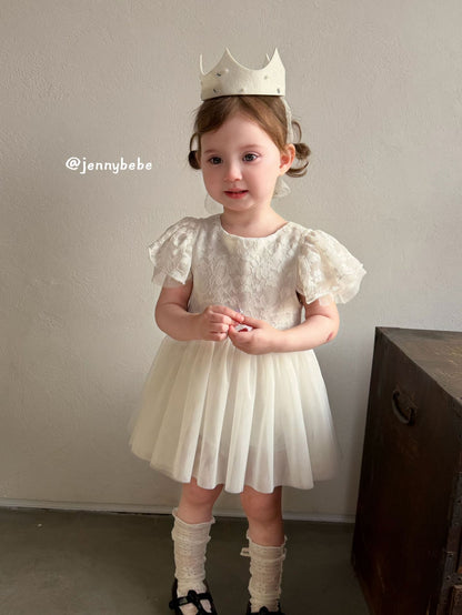 Lace Tulle Sleeveless Romper Dress レース チュール ロンパース ドレス【mh0012554】