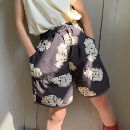 Dog Clock Graphic Cotton Shorts グラフィック ショートパンツ【mh0012649】