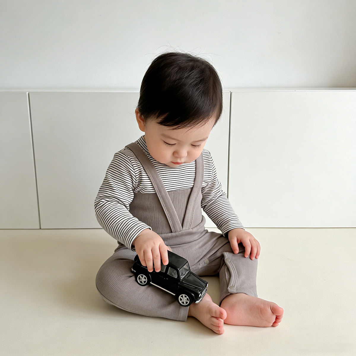 Strap High Waist Baby Jumpsuit ベビー サロペット ロンパース【mh0012497】