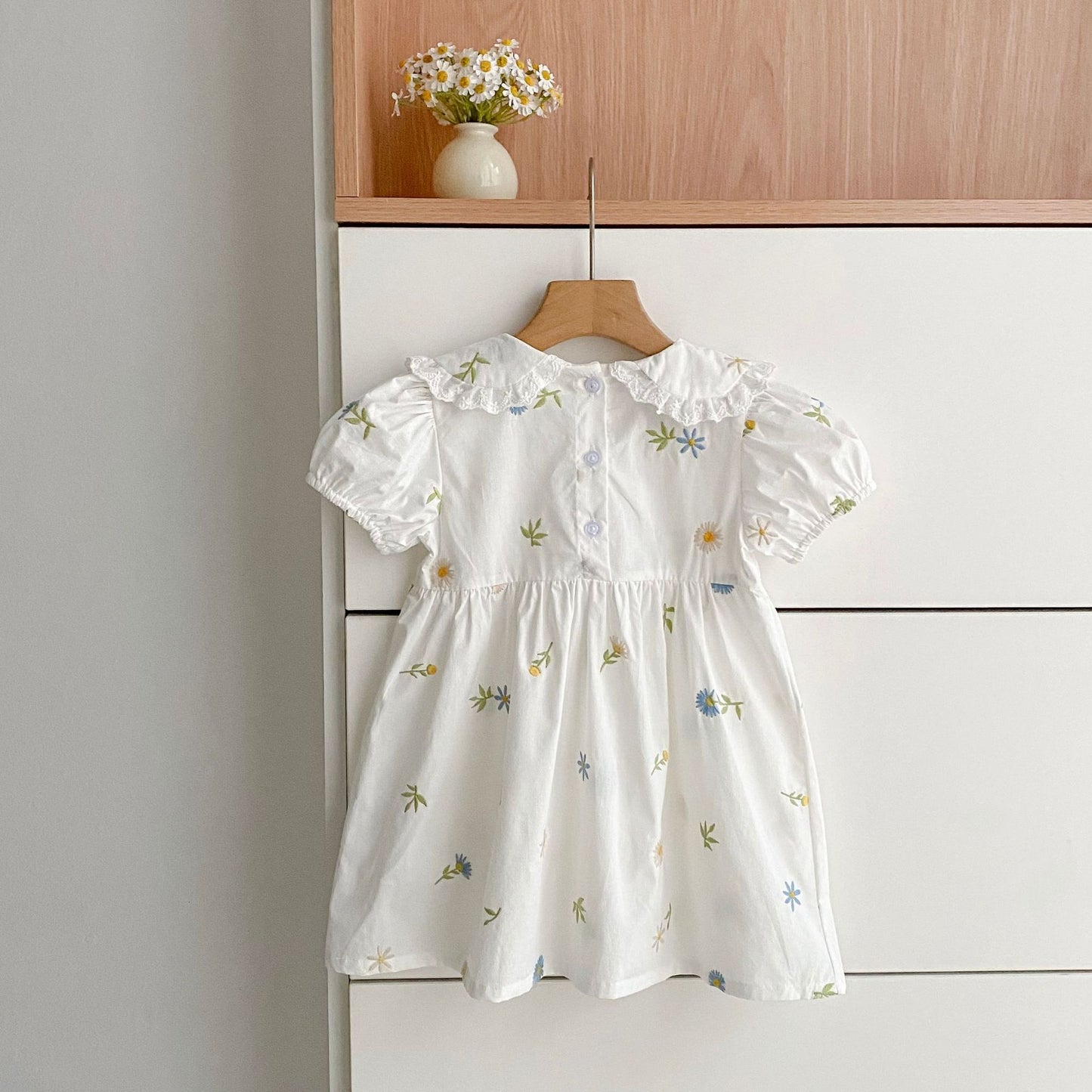 Floral Puff Sleeve Romper Dress パフスリーブ ロンパース ワンピース【mh0013167】