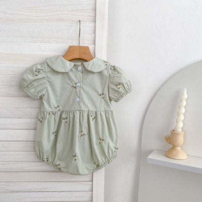Floral Ruffle Sleeveless Romper フリル ノースリーブ ロンパース【mh0013165】