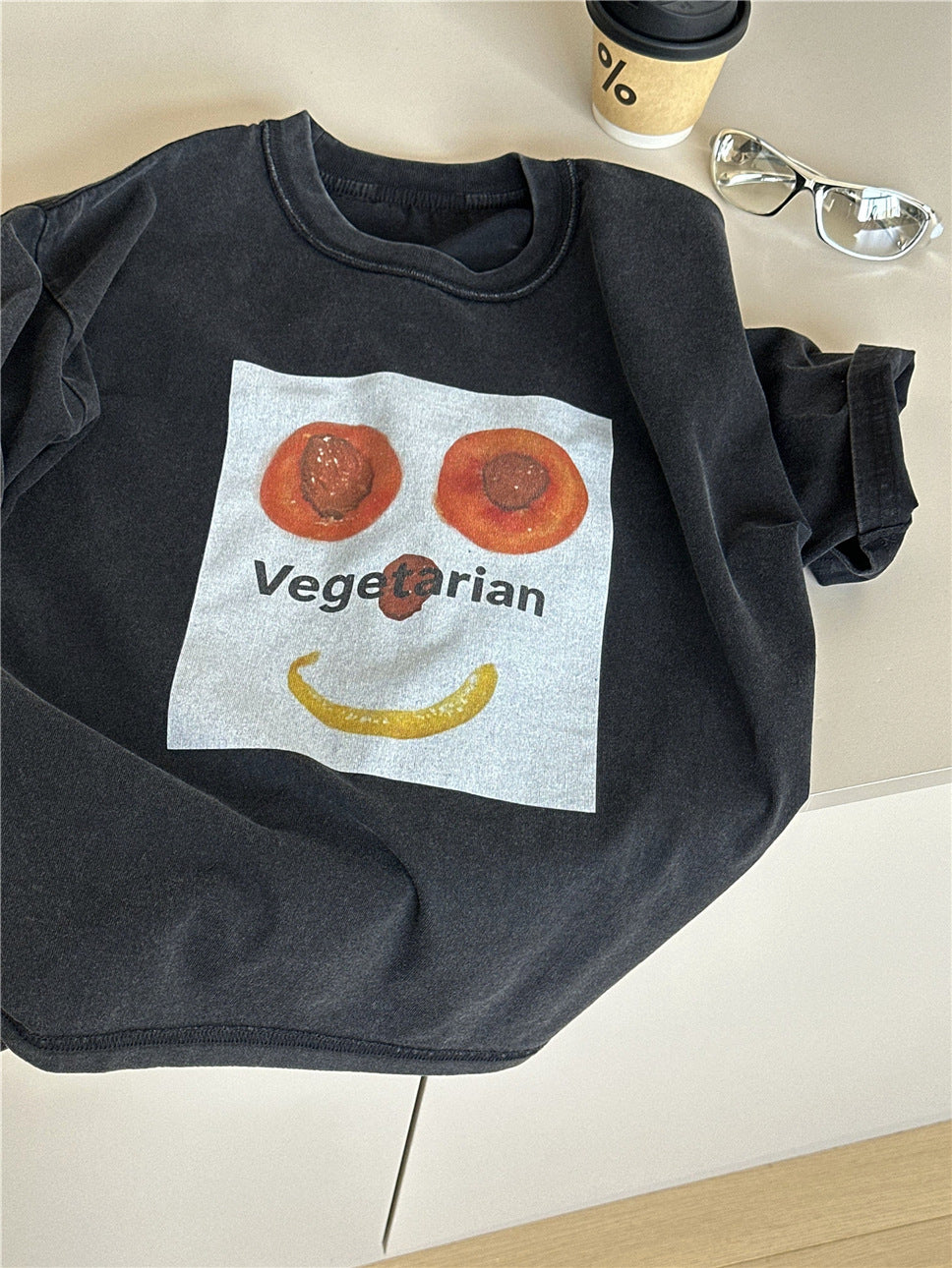 Vegetable Graphic Tee スマイルプリント 半袖Tシャツ【mh0012954】