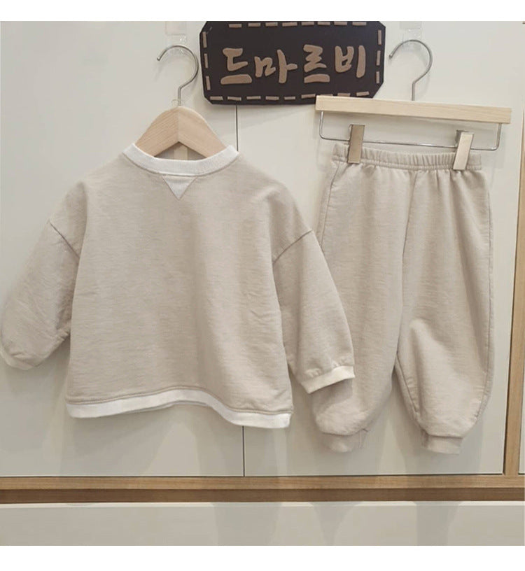 Cotton Long Sleeve Lounge Set 無地 スウェット 上下セット【mh0012677】