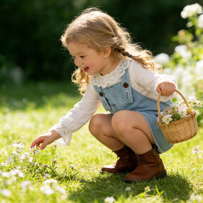 Denim Strap Baby Jumpsuit デニム サロペット ロンパース【mh0012503】