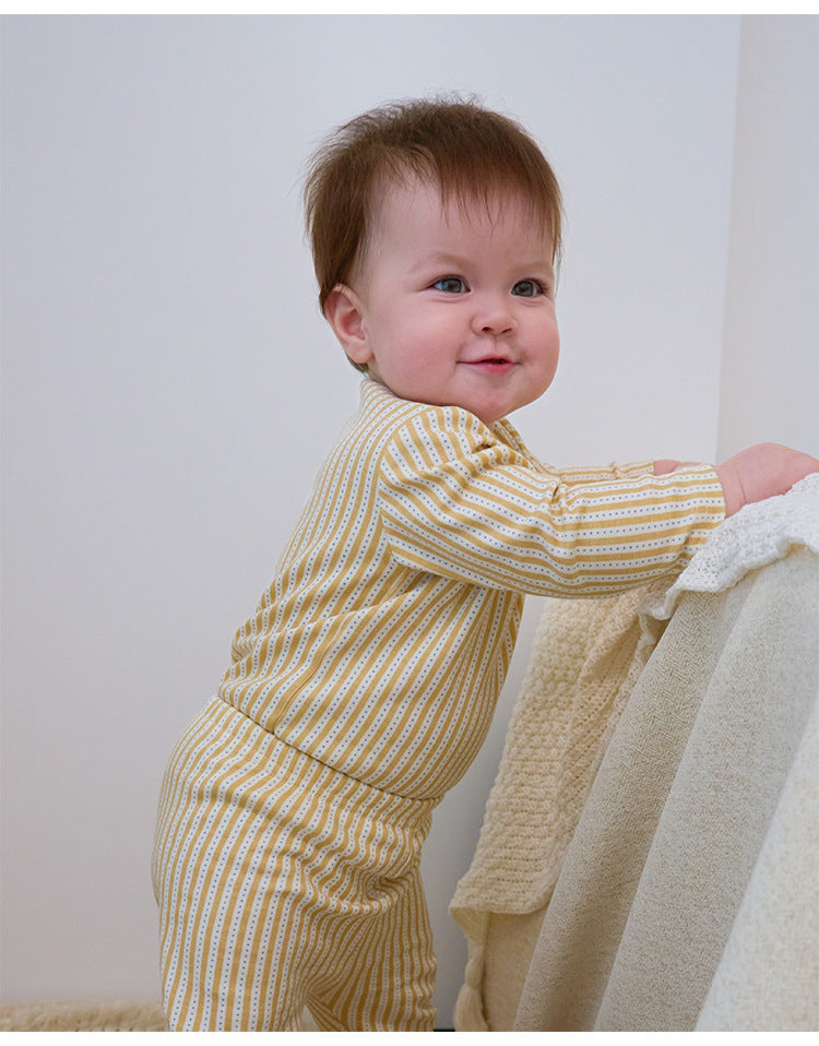 長袖ロンパース/パンツ ストライプ スペース宇宙 ドットプリント【mh0011716】