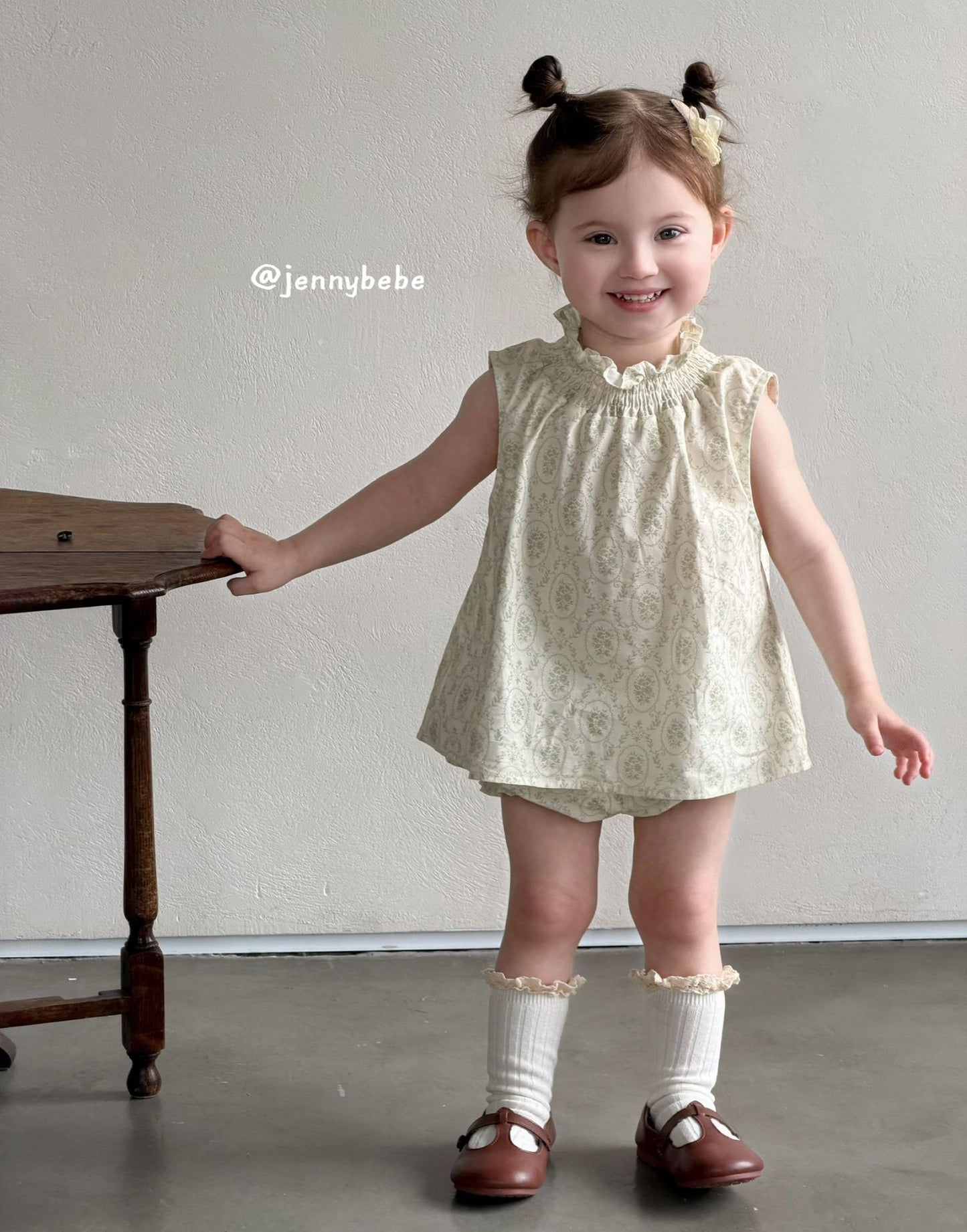 Floral Ruffle Sleeveless Shorts Set ガールズ 花柄 フリル ノースリーブ セットアップ【mh0012526】