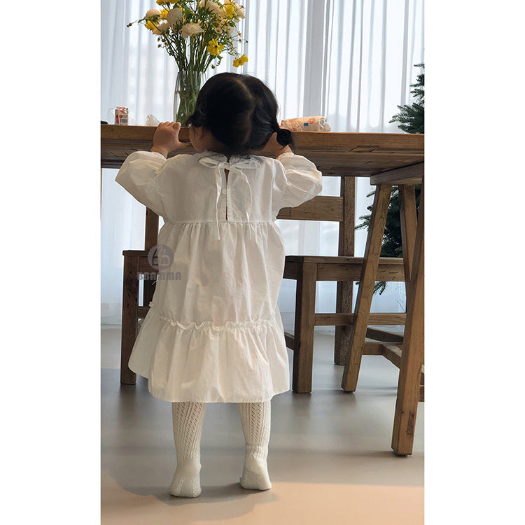 Tiered Cotton Princess Dress ティアード 長袖ワンピース【mh0012639】