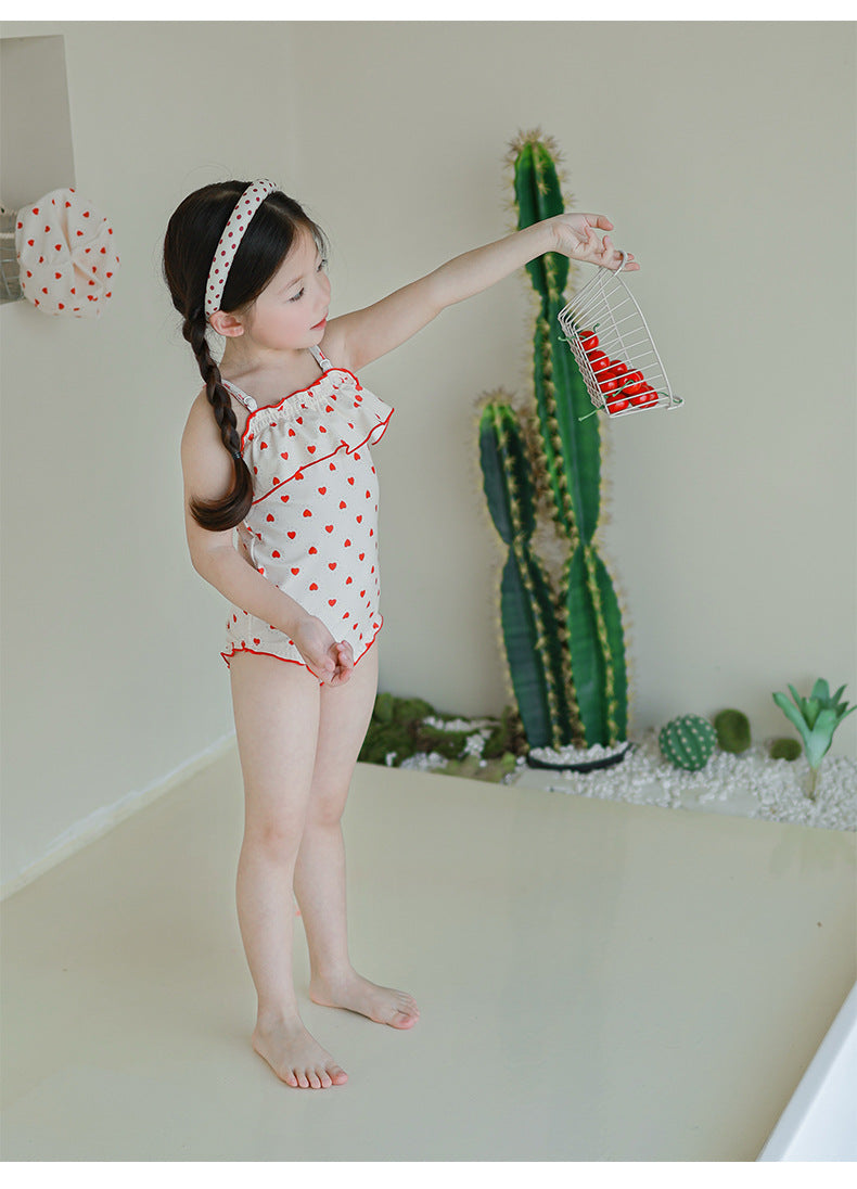 UPF50 Plus Cherry Heart Printed One-piece チェリー ハート 水着【mh0012595】