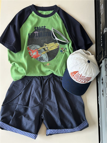 Plaid Hem Shorts チェックヘム タックハーフパンツ【mh0012955】