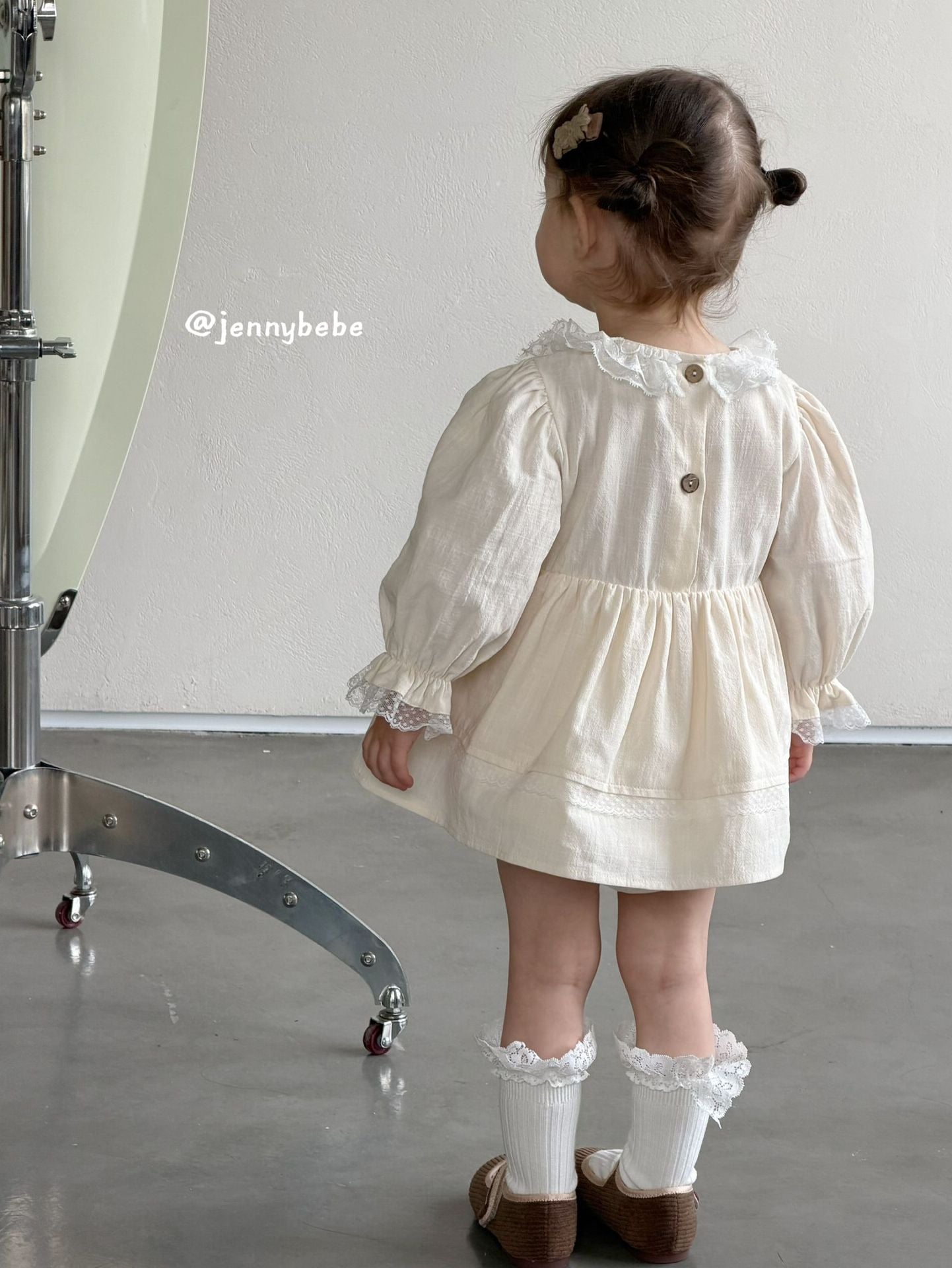 Lace Collar Cotton Romper Dress レース 襟付き コットン ロンパース ドレス【mh0012551】