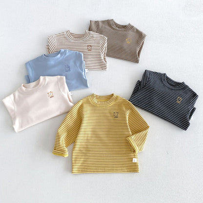 キッズ ボーダー ワンポイント刺繍 長袖Tシャツ / イージー ロングパンツ【mh0014771】