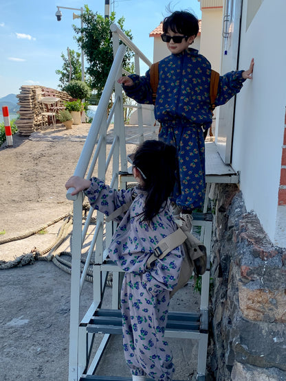 キッズセットアップ フラワープリント トラックジャケット【mh0011650】