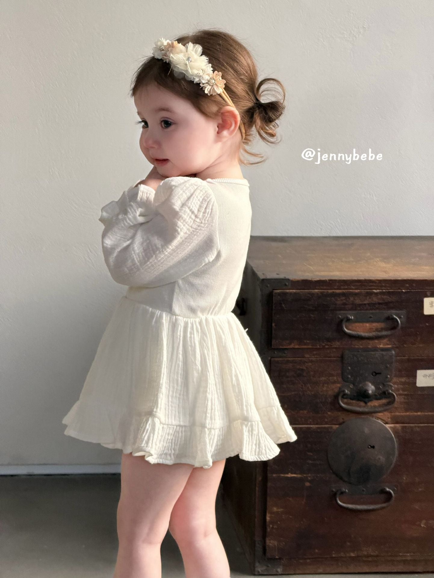 Gauze Puff Sleeve Romper ガーゼ パフスリーブ ロンパース【mh0012527】