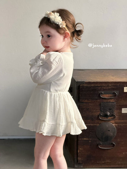 Gauze Puff Sleeve Romper ガーゼ パフスリーブ ロンパース【mh0012527】