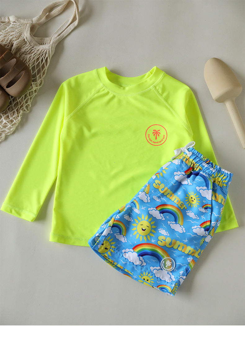 Traje de baño de manga larga fluorescente UPF50 Plus Traje de baño de manga larga [mh0012591]