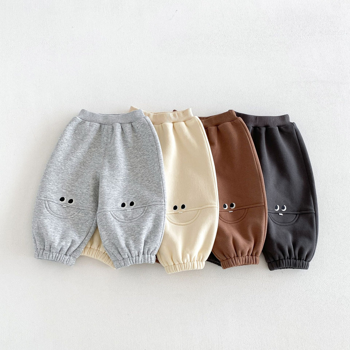 Kids' Smile Embroidered Brushed-Lining Joggers [mh0014776]