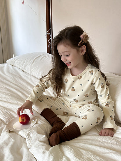 Long Sleeve Printed Pajama Set 長袖 プリント パジャマ セット【mh0012244】