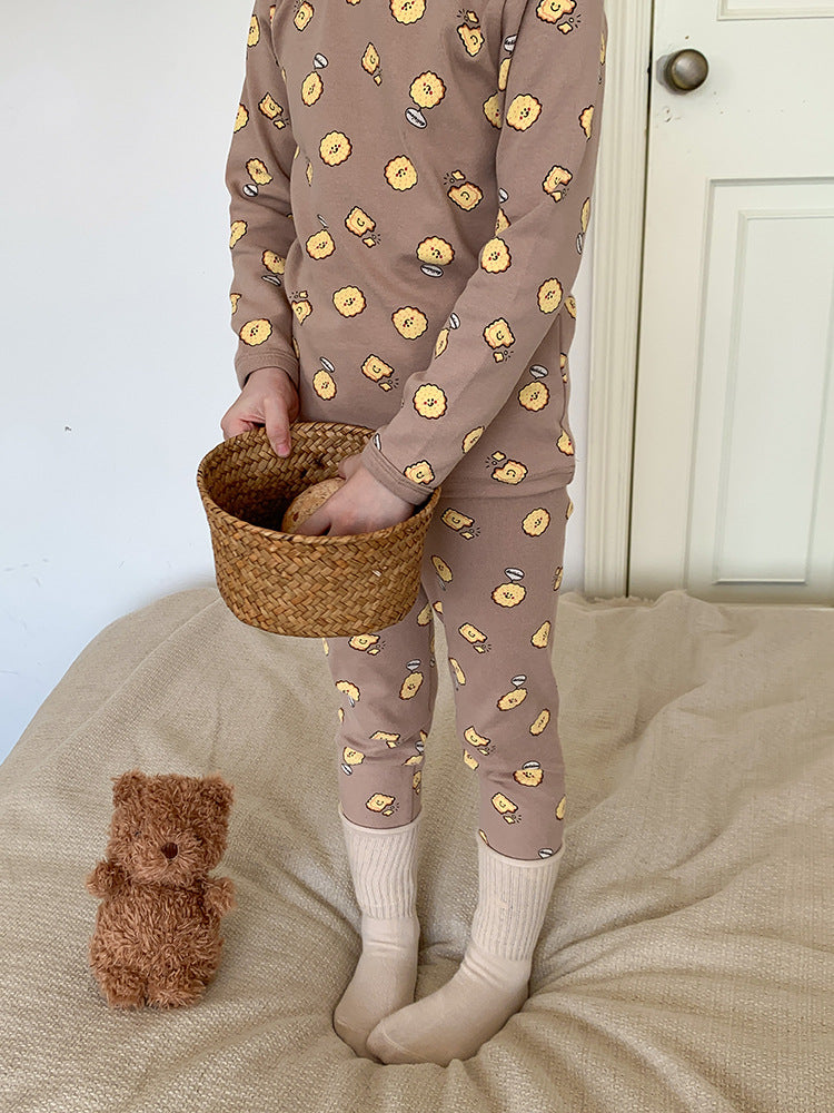 Long Sleeve Printed Pajamas 長袖 プリント パジャマ セット【mh0012243】