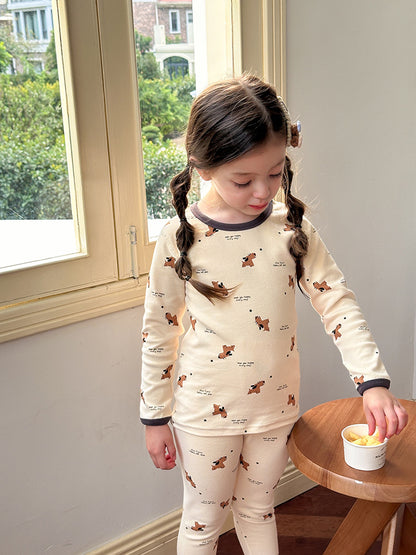 Long Sleeve Printed Pajama Set 長袖 プリント パジャマ セット【mh0012244】