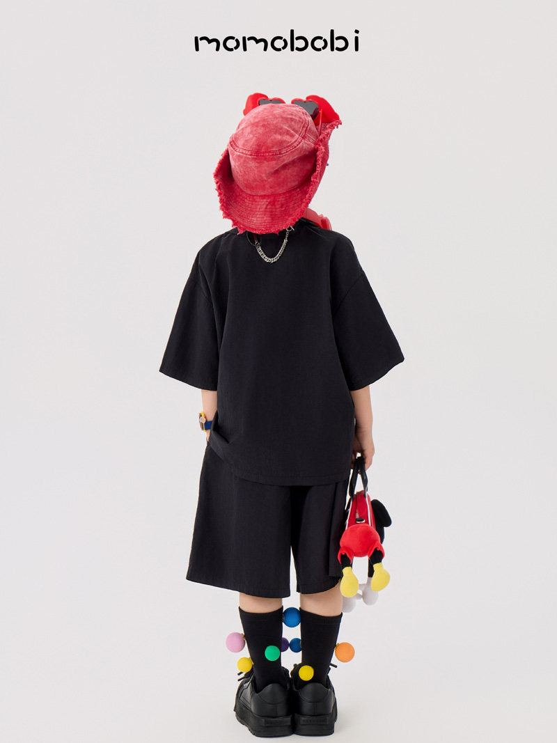 Embroidered Letter Set 半袖シャツ ハーフパンツ セット【mh0013006】