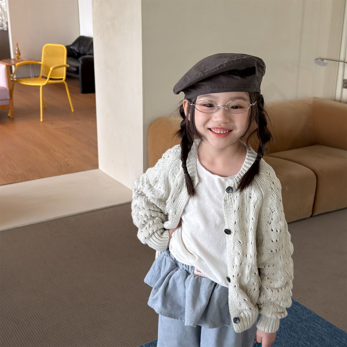 Kids' Openwork Long-Sleeve Knit Cardigan [mh0014055]