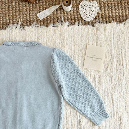 キッズ フラワー 刺繍 ニット カーディガン【mh0014612】