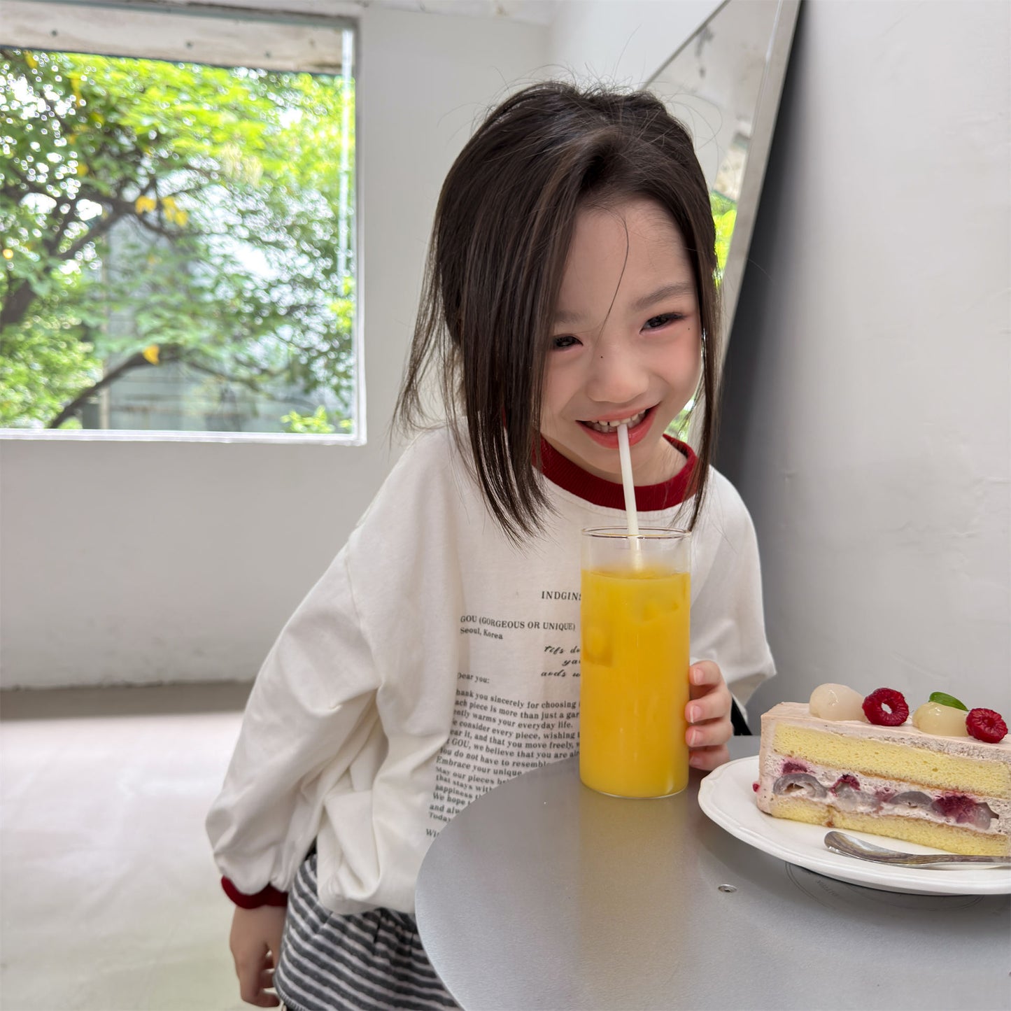 Kids' Color-Blocked Ringer Loose-Fit Letter-Printed Striped Long-Sleeved T-Shirt [mh0014062]