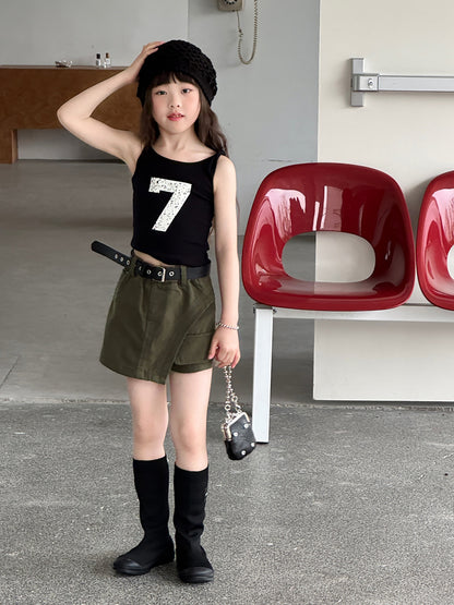 Asymmetry Mixed Media Shorts アシンメトリー キュロットパンツ【mh0013066】