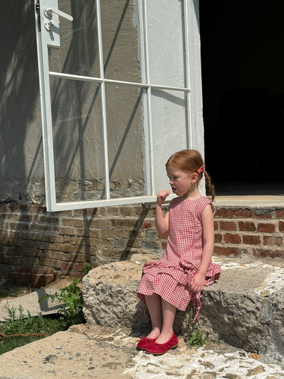 Tiered Ruffle Plaid Sundress ギンガムチェック ノースリーブワンピース【mh0012802】