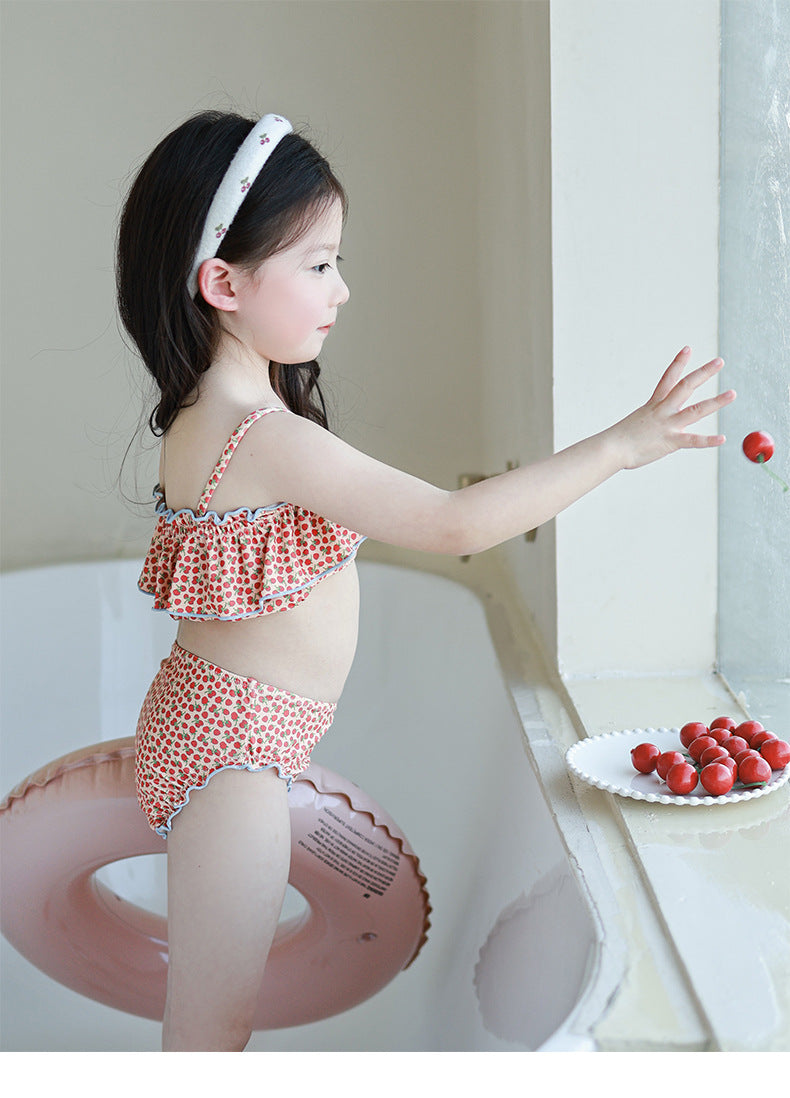 UPF50 Plus Cherry Heart Printed Bikini チェリー ハート 水着【mh0012596】