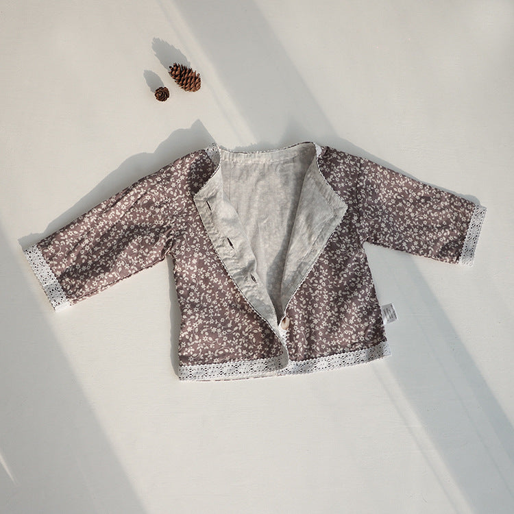 Floral Print Lace Trim Cardigan 花柄 レーストリム カーディガン【mh0012631】
