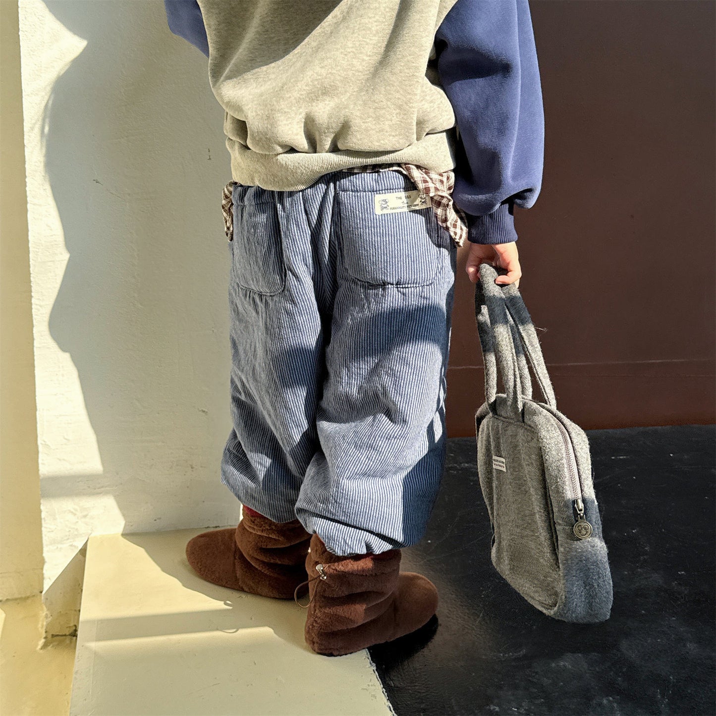 ストライプパンツ 裏ボア ジョガー スウェット カジュアル ボトムス【mh0011605】