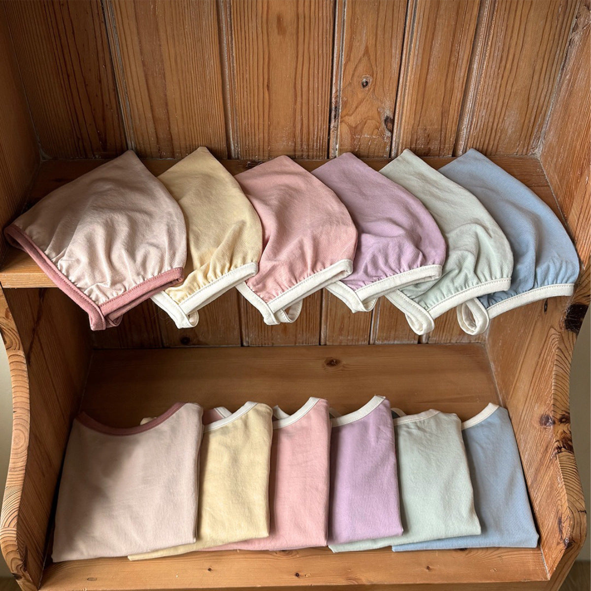 ベビー ハイウエスト ロングパンツ 長袖Tシャツ 帽子【mh0014477】