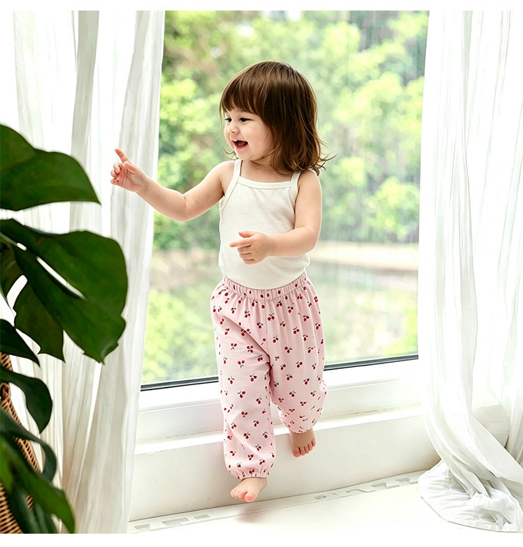 Fruit Print Cotton Pants アニマル＆フルーツ ロングパンツ【mh0013045】